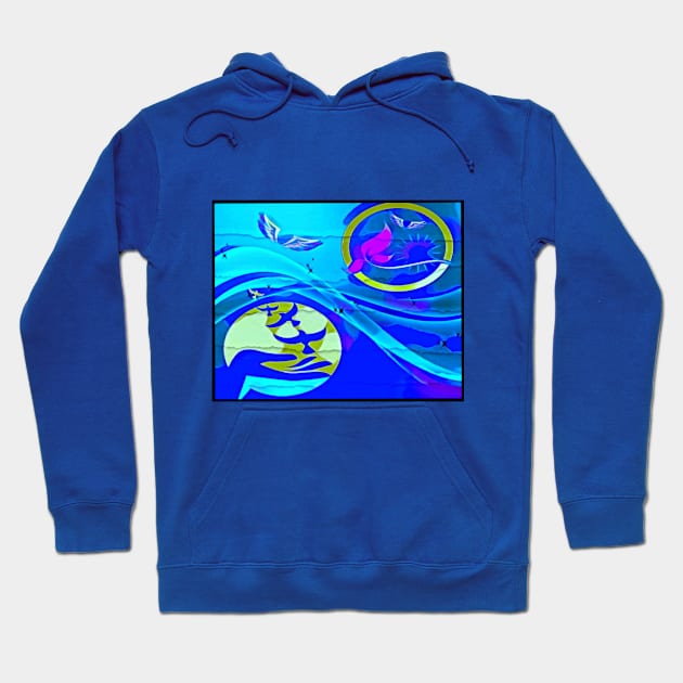 Day at the beach abstract Hoodie by SilverPixieArt